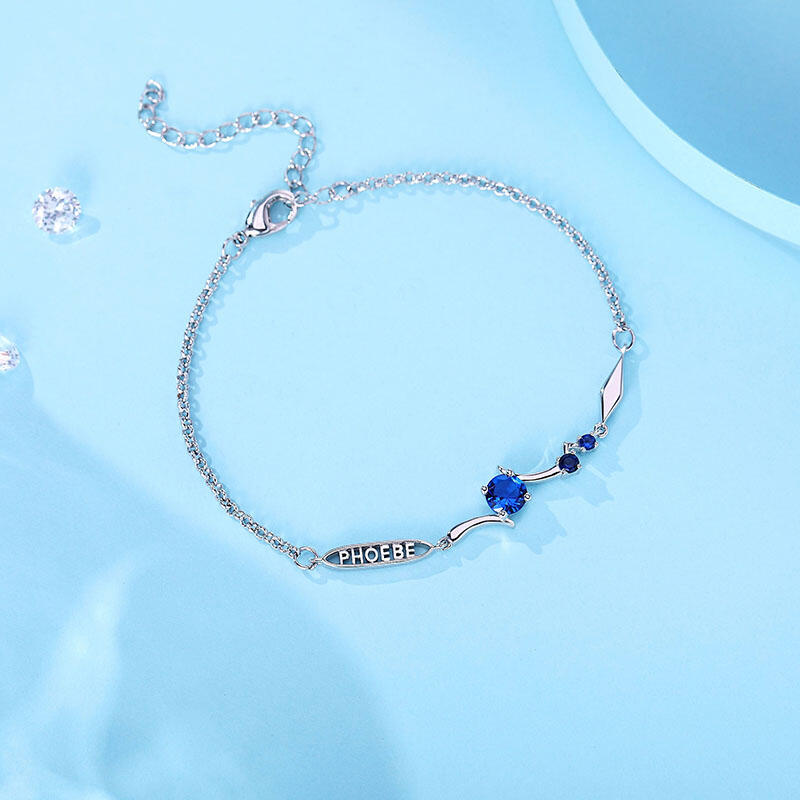 Jeulia Pulsera de nombre personalizado de nombre de plata de ley para mujer