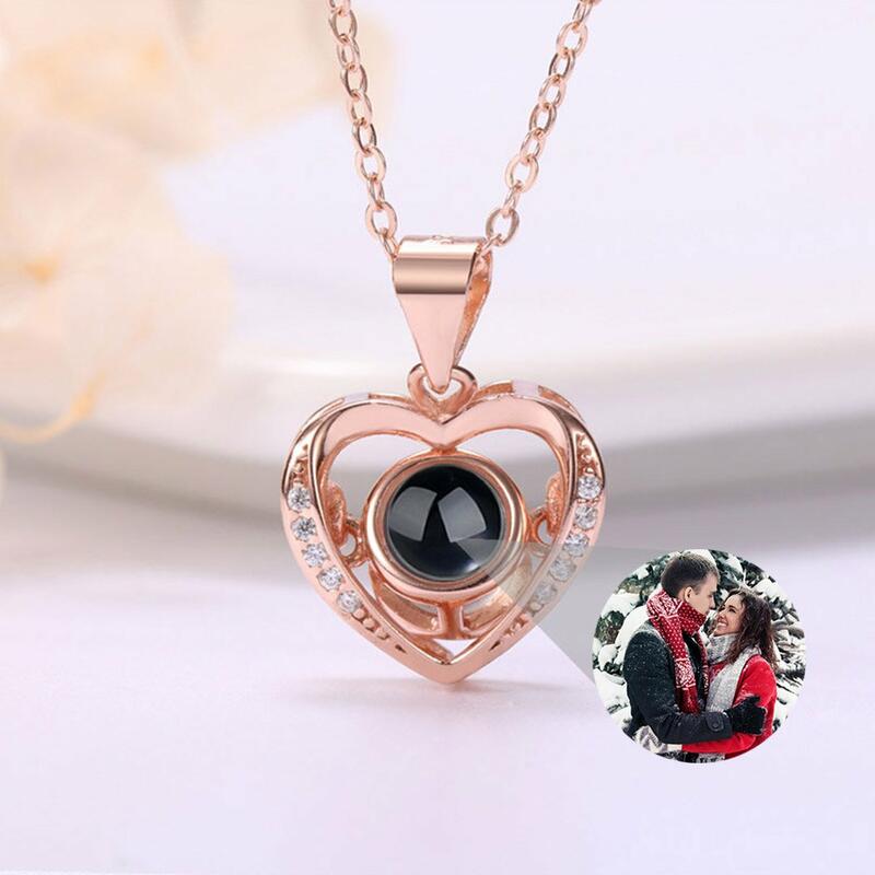ハート 投影 写真 写真入れ ネックレス