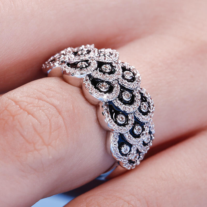 Jeulia Japanese Koinobori Inspired Sterling Silver Ring