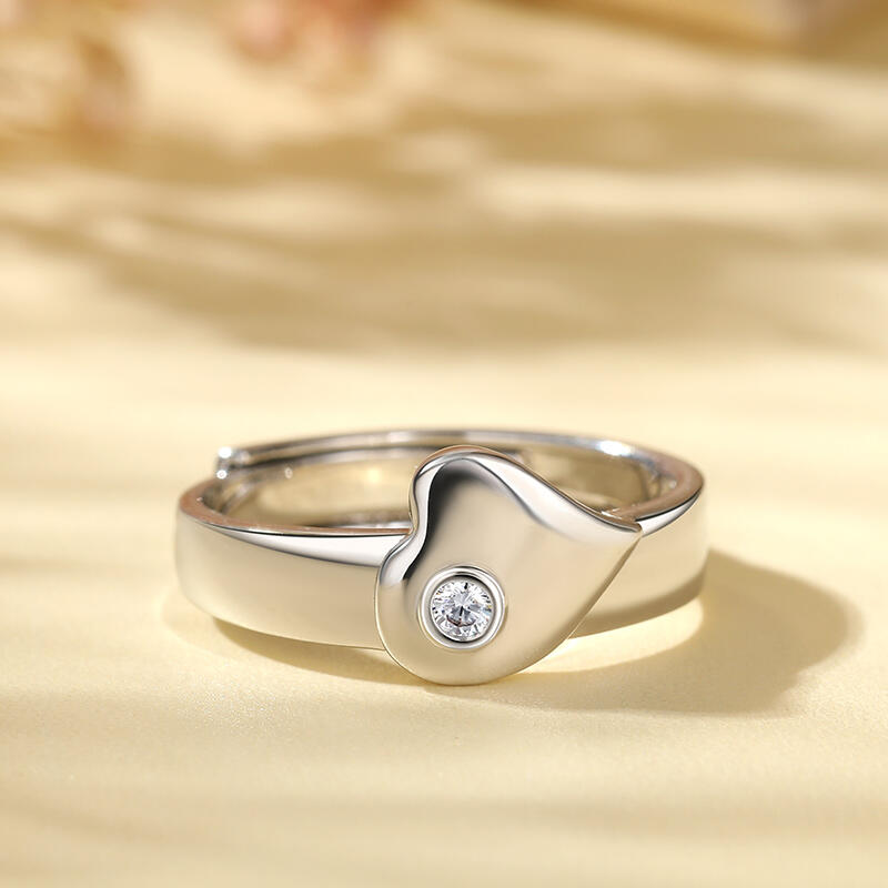 Jeulia "Prawdziwa miłość" Serce Regulacja Sterling Silver Pierścień dla kobiet