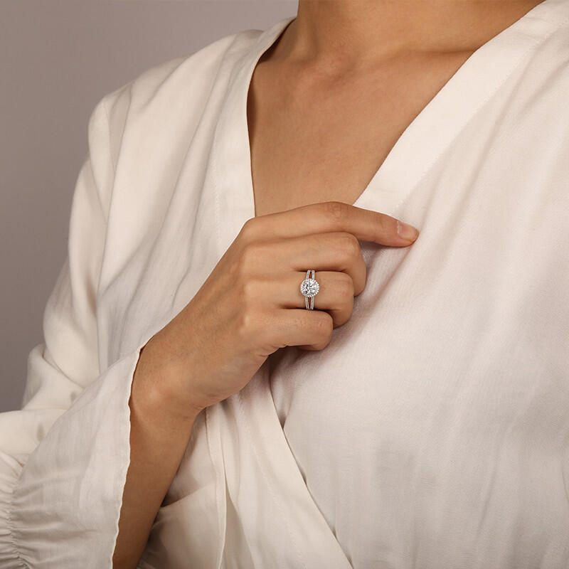 "My Queen Forever " Round Cut Halo Engagement Ring