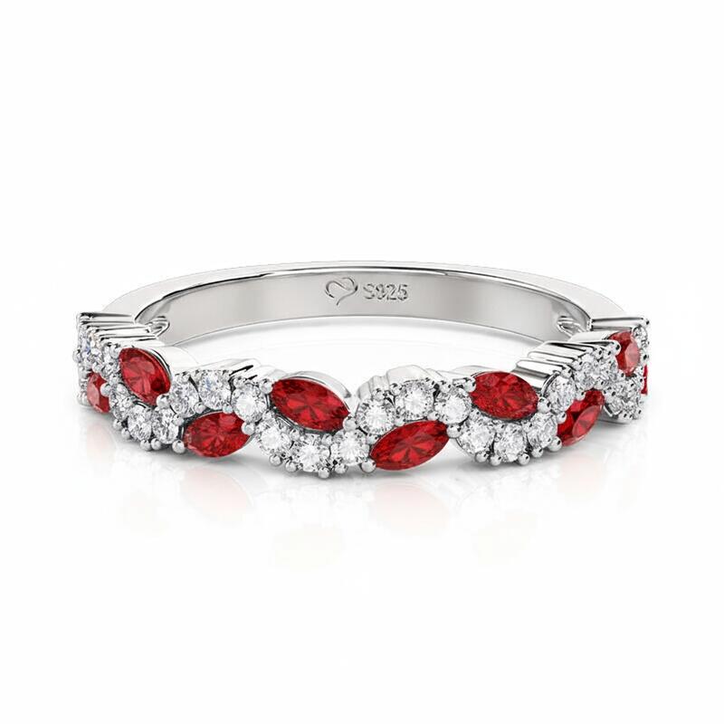 Jeulia Stackable Marquise Customized Eternity Band for Women