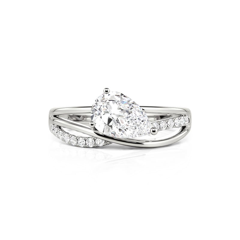 Jeulia Pave Crossover Pear Shaped Engagement Ring - Jeulia Jewelry