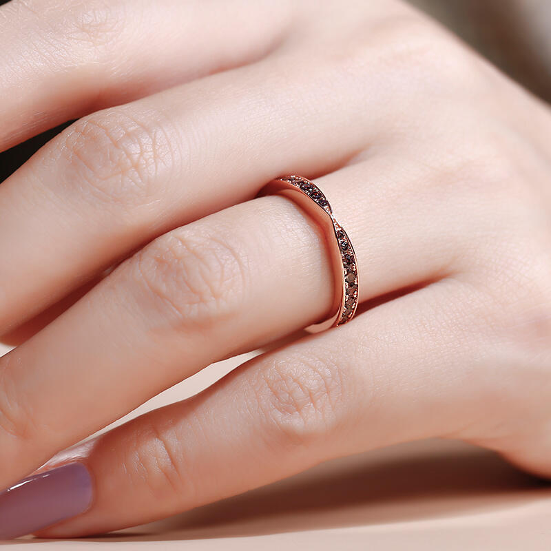 Jeulia Simple Design Round Cut Sterling Silver Women's Band