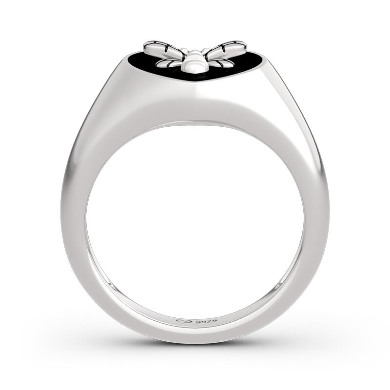 Jeulia "Honey Bee" Sterling Silver Signet Ring