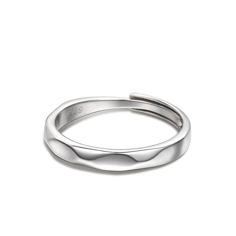 Jeulia "The Exclusive Mark of Love" Adjustable Sterling Silver Men's Band