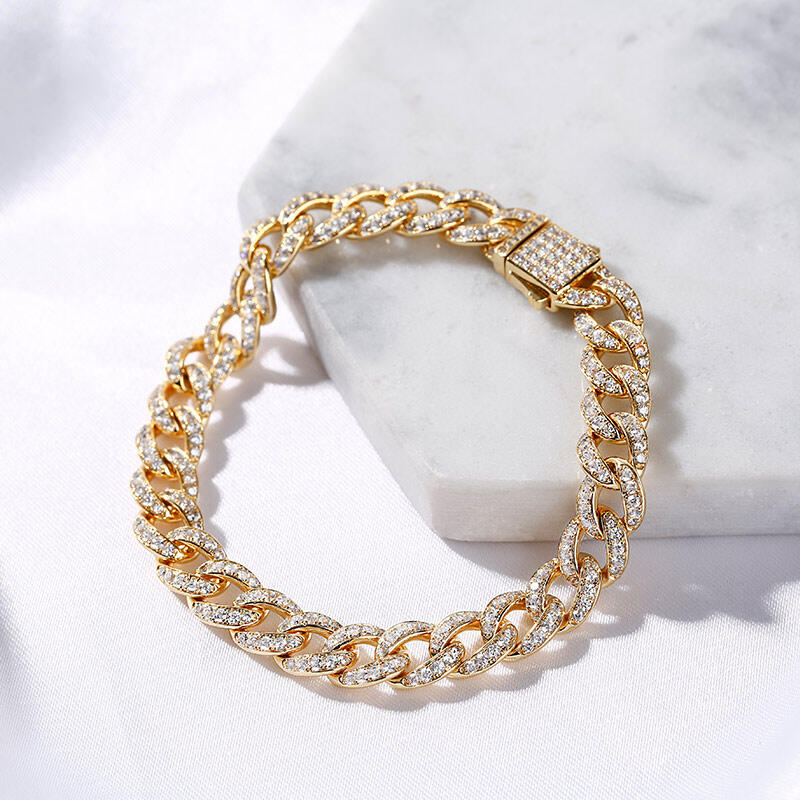 Jeulia Chain Design Round Cut Sterling Silver Armband