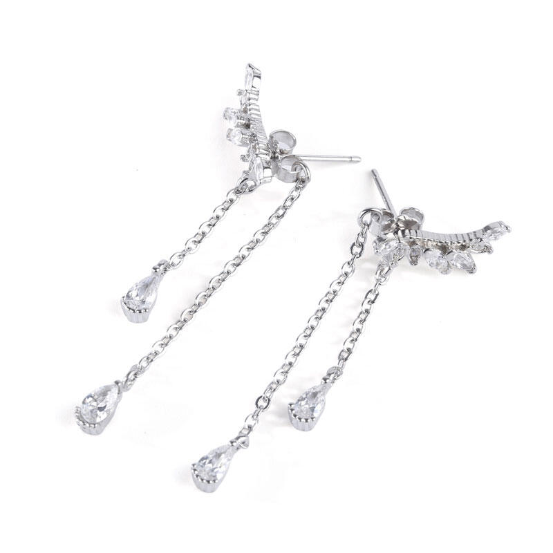 Jeulia Wing Design Sterling Silver Earring Drops