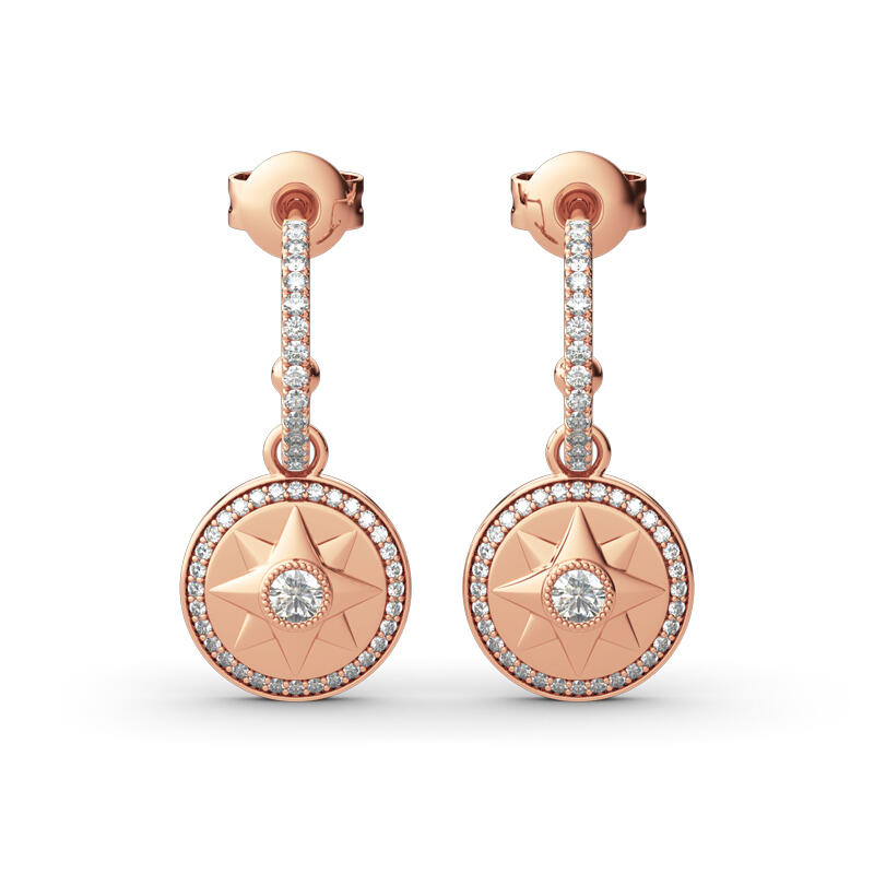 Jeulia Brincos de gota de prata esterlina estampados