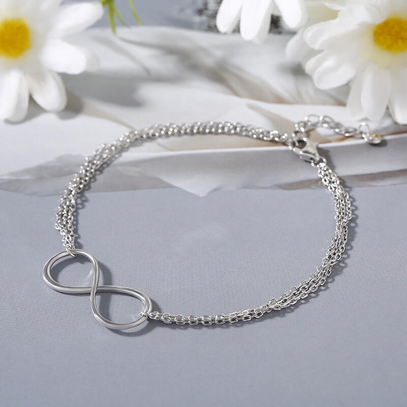 Jeulia シンプル インフィニティ シルバー アンクレット