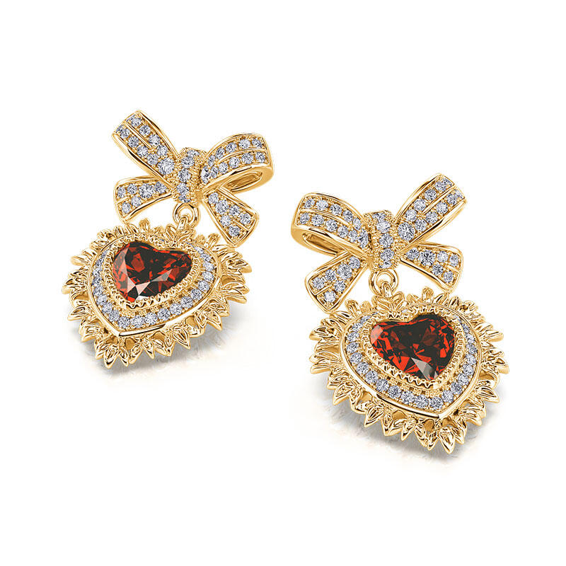 Jeulia "Radiant Love" Halo Heart Cut Sterling Silver Earrings