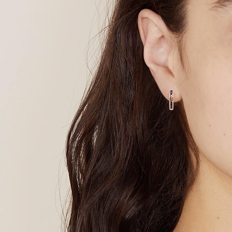 "Circle of Life" Princess Cut Hoop Earrings