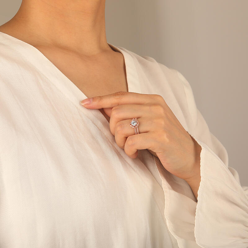 "Reines Licht" Rundschliff 2-teiliges Brautset