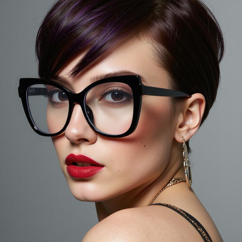 Isabella Cat Eye Black Glasses