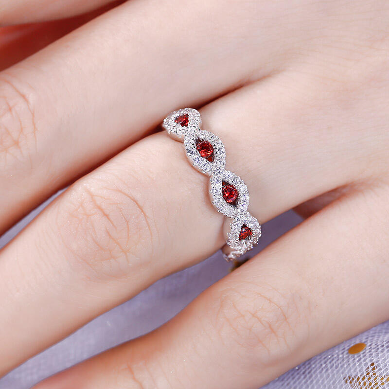 Jeulia Twist Sterling Silver Women's Band