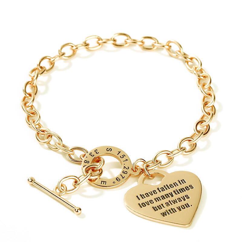 "I Will Always Stand by You" Heart Personalized Bracelet