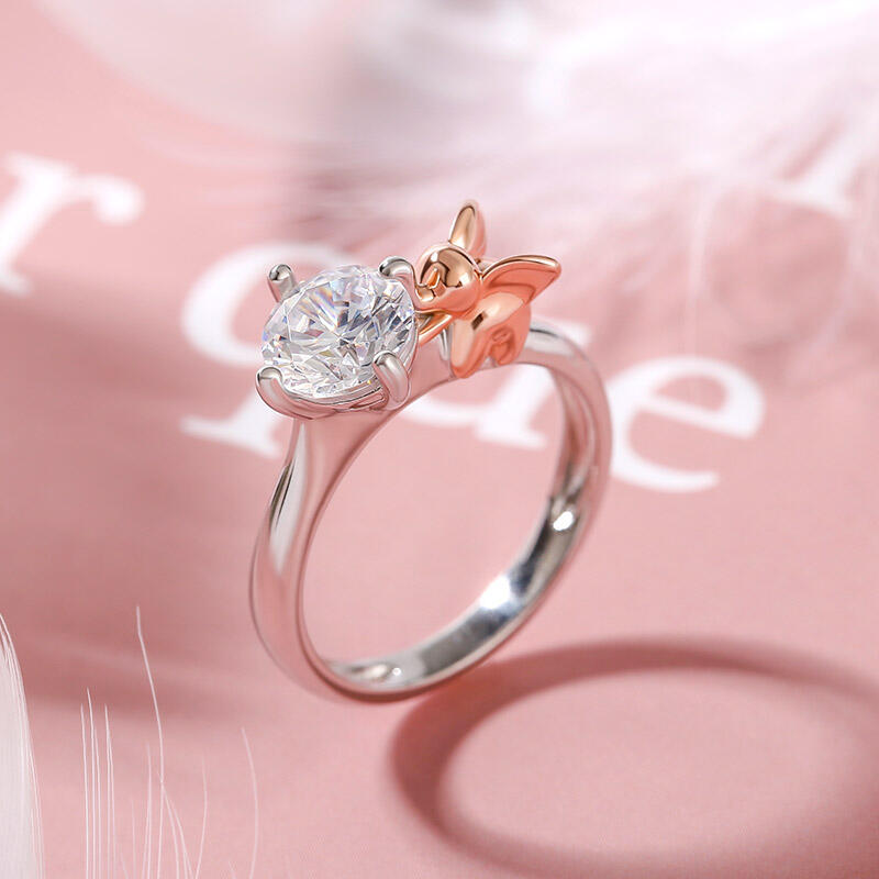 Jeulia 象 エレファント ラウンドカット シルバー リング