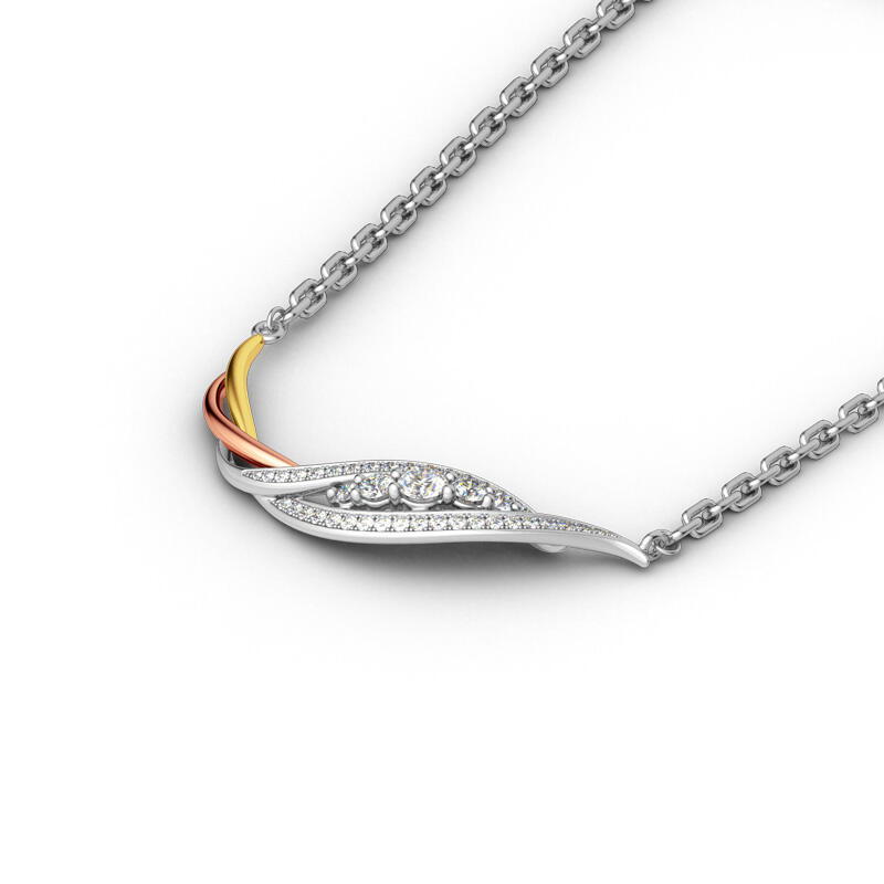 Jeulia Fancy Tri-Tone Necklace