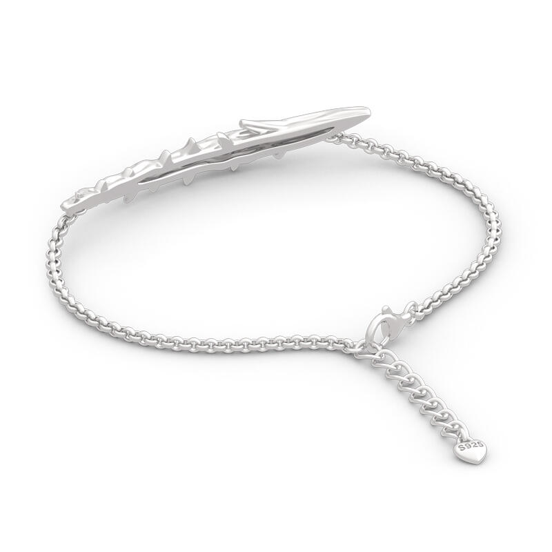 Jeulia "Staff of Thorns" Sterling Silver Bracelet (195mm)
