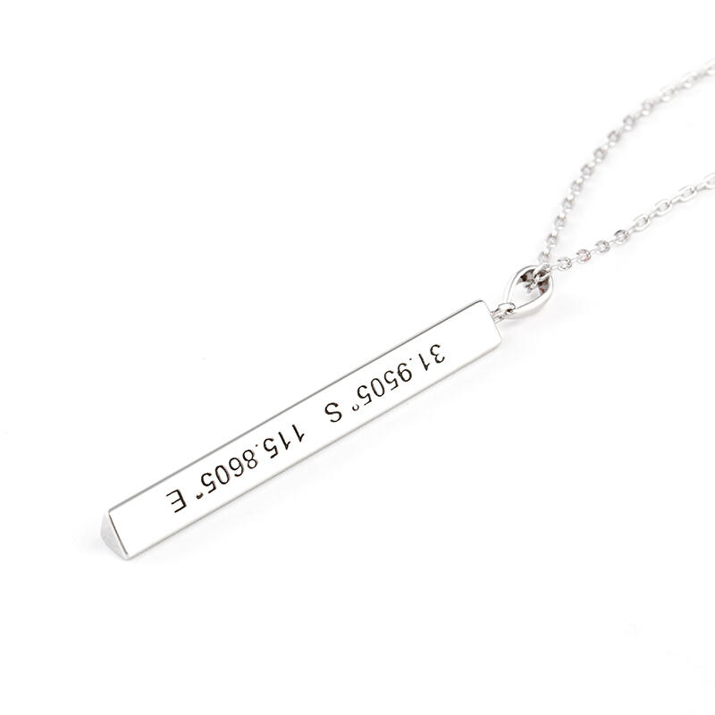 Jeulia "Our Destiny" Vertical 3D Bar Necklace