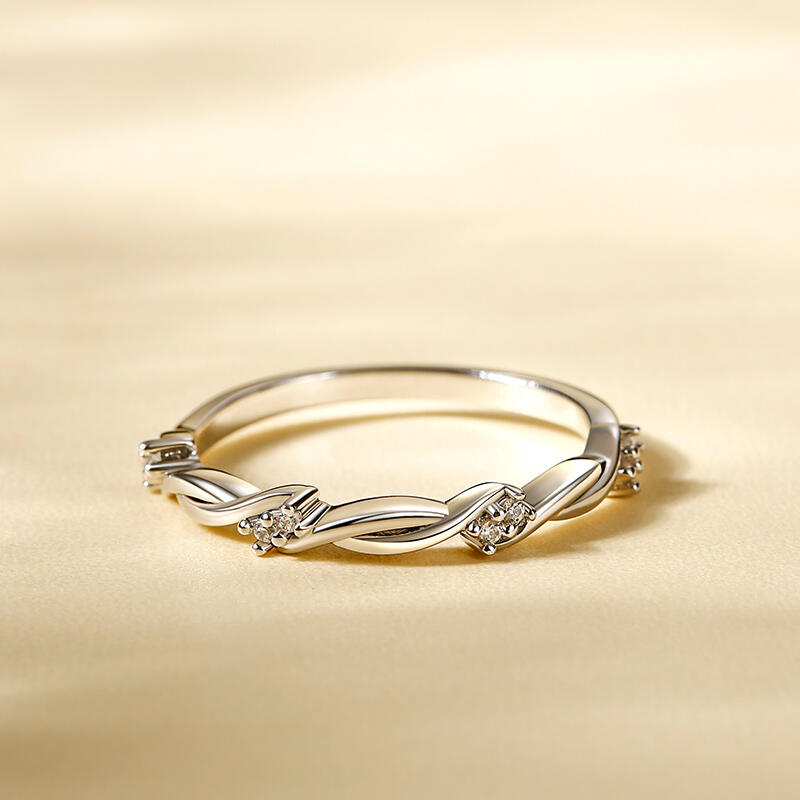 جوليا خواتم متشابكة قطع دائري 10K/14K/18K ذهب البلاتيني