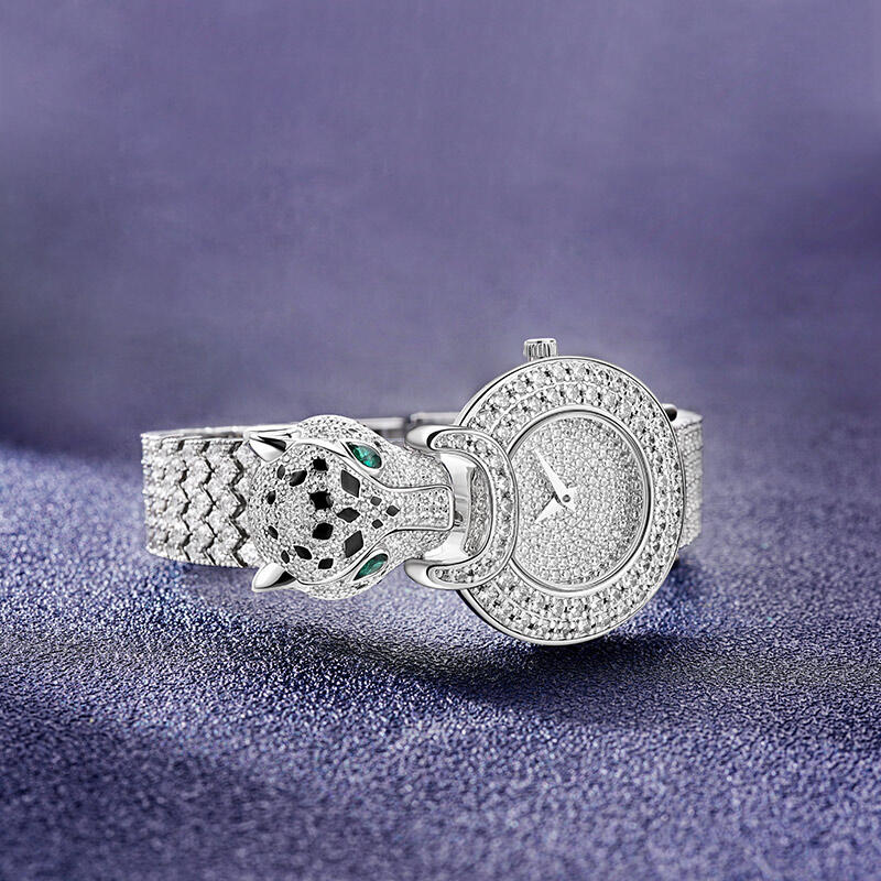 Jeulia "Radiant Wildness" Leopard Design Round Case Quartz Women's Watch