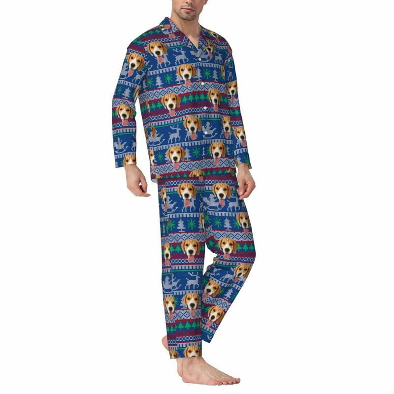Pigiama personalizzato Foto personalizzata Babbo Natale Renna Modello Design Regalo di Natale per Lui