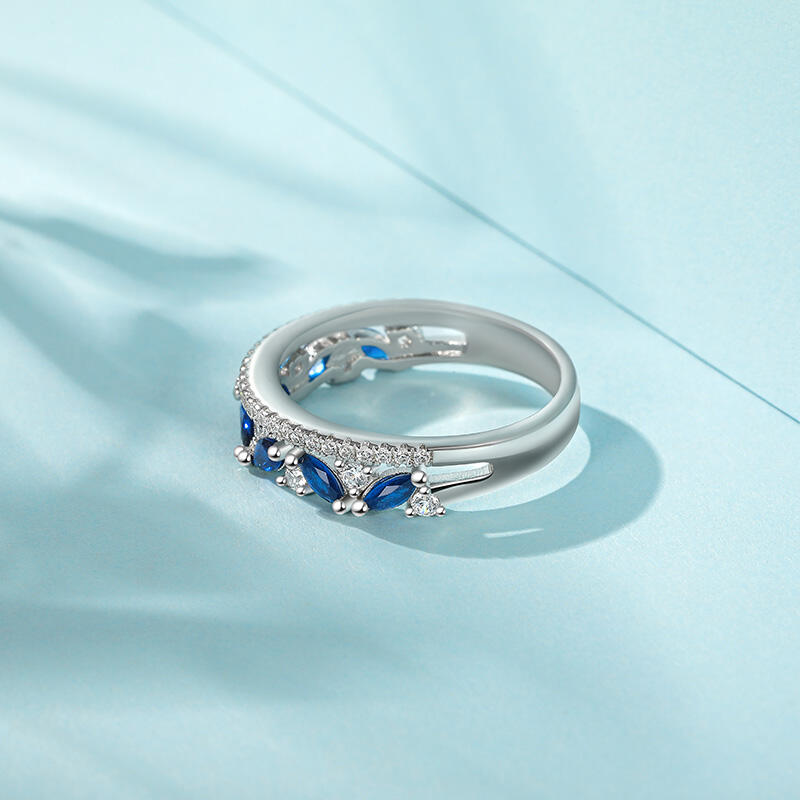 Jeulia Argolla de Eternidad Doble Hilera para Boda de Mujer Personalizada