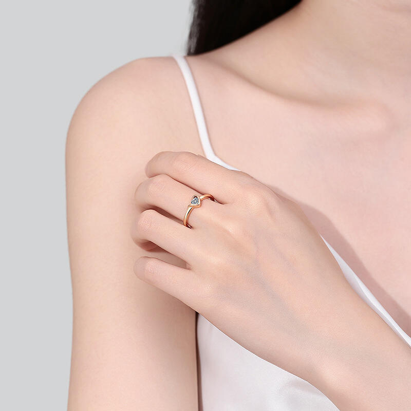 Jeulia Solitär Herz Versprechensring Sterling Silber