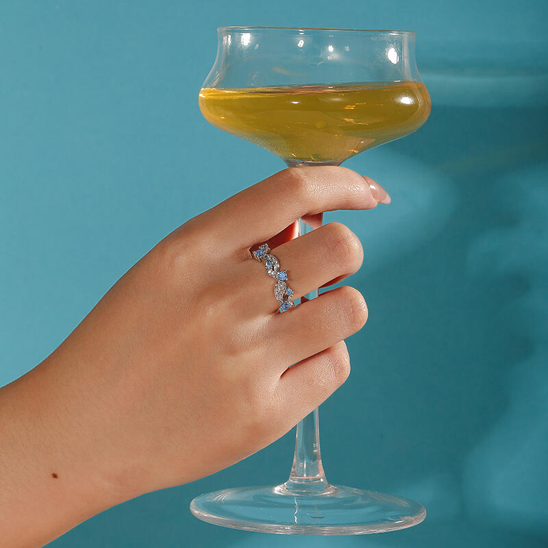 Jeulia Bague Vague avec Pierre de Naissance Personnalisée en Argent Sterling
