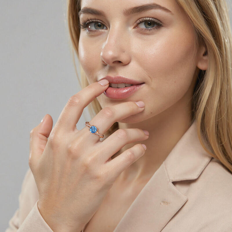 "About You" 1ct Cushion Cut Side Stone Engagement Ring