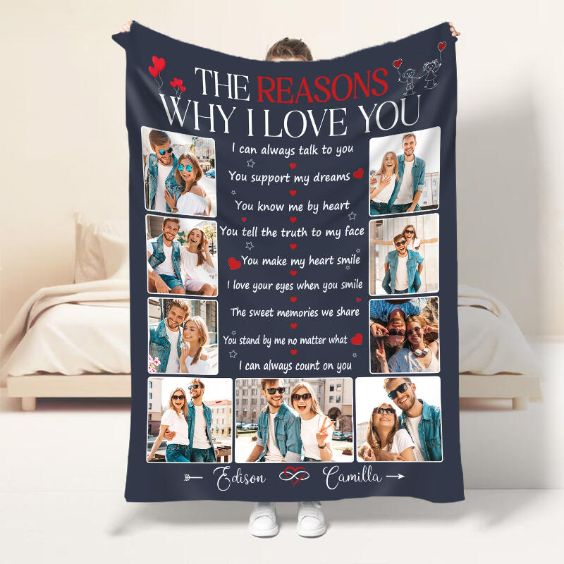 Personalized Picture Blanket Romantic Valentine's Day Gift