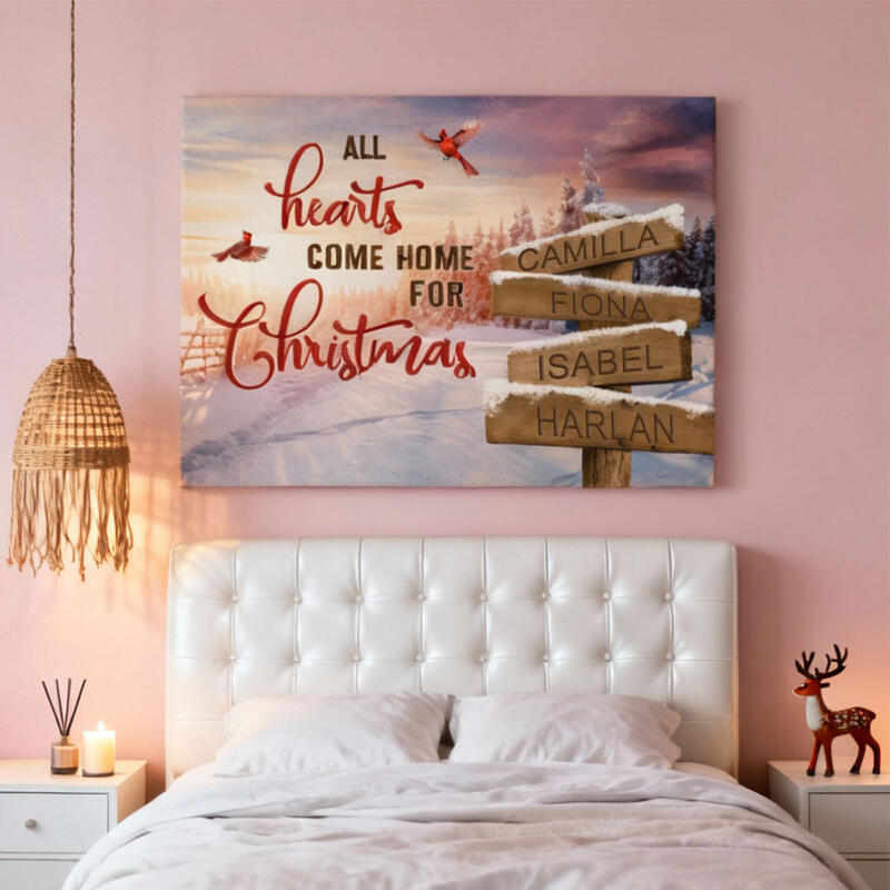 Lienzo decorativo con nombre personalizado y diseño de señal de tráfico. Un regalo precioso para Navidad.