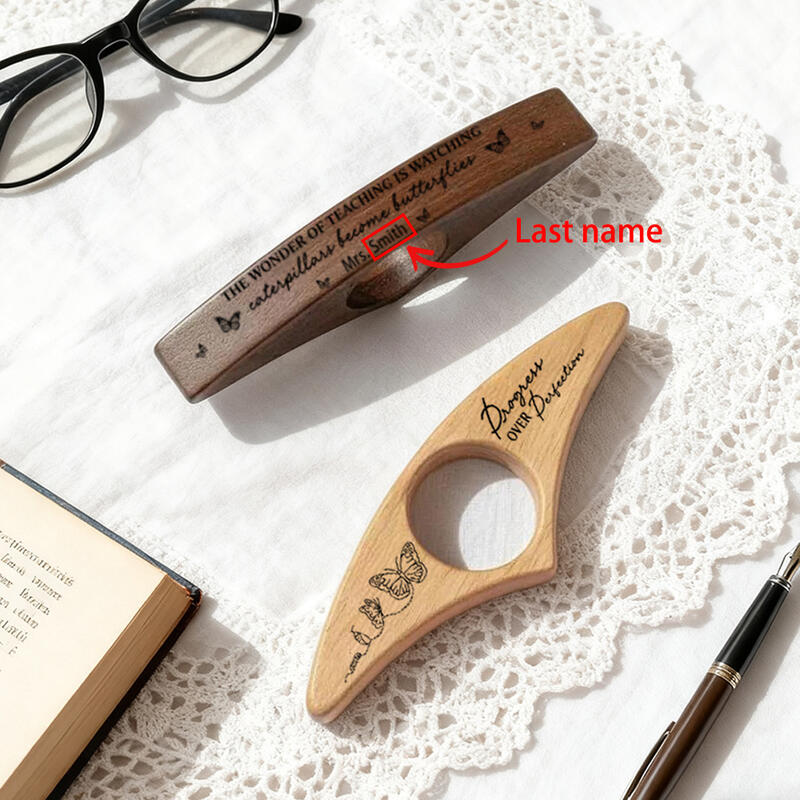 Portapáginas de libro personalizado, accesorio de lectura de libros impresos, regalo para el Día del Maestro.