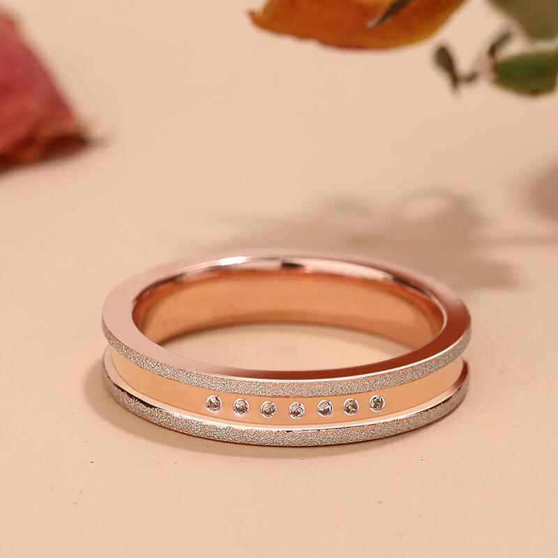 Jeulia "My Promise" Round Cut Sterling Silver Women's Band