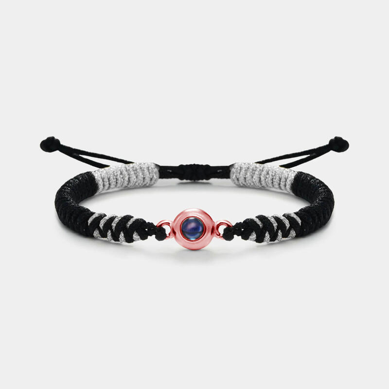 投影 写真 写真入れ 組紐 ブレスレット チタンスチール