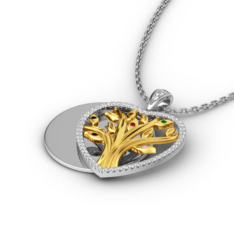 Jeulia Circle Of Life Layering Heart-Shaped Necklace