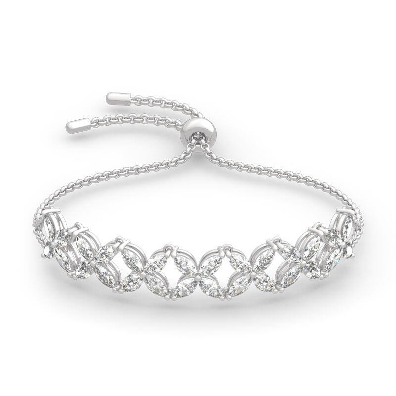 Jeulia "Gorgeous Beauty" Marquise Cut Sterling Silver Bracelet