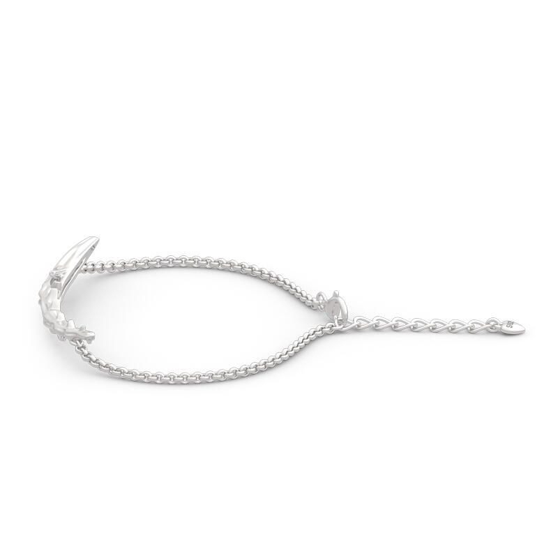 Jeulia "Staff of Thorns" Sterling Silver Bracelet (195mm)