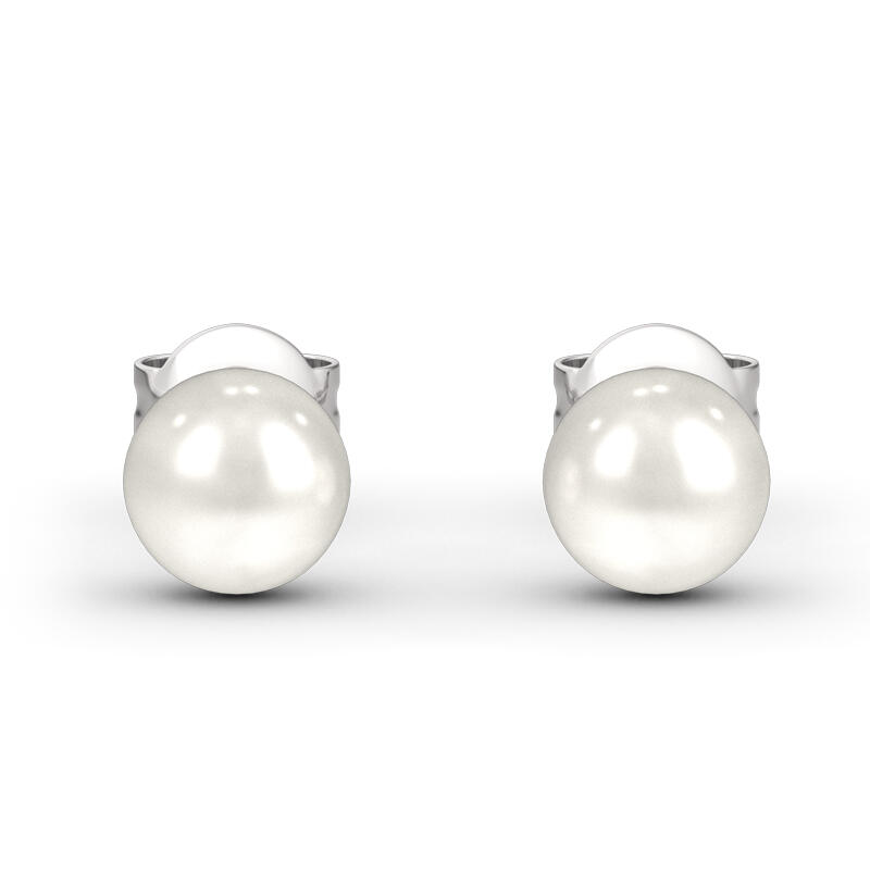 Jeulia Simple Cultured Pearl Sterling Silver Stud Earrings