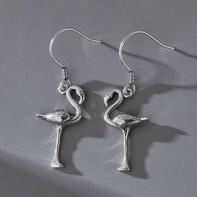 Jeulia "Tropical Flamingo" Sterling Silver Earrings