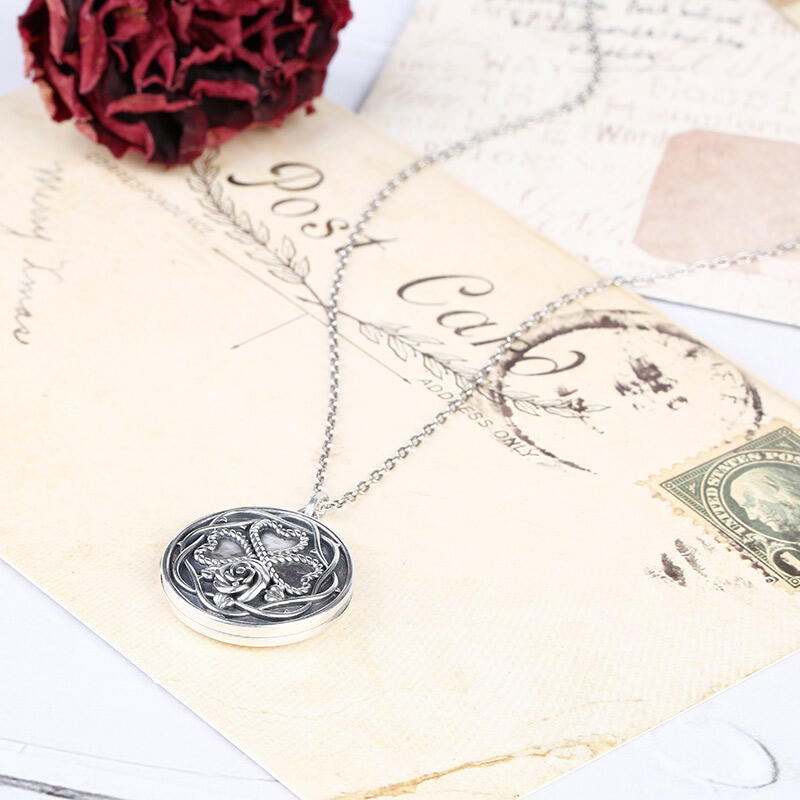 Jeulia Heart and Rose Locket Necklace