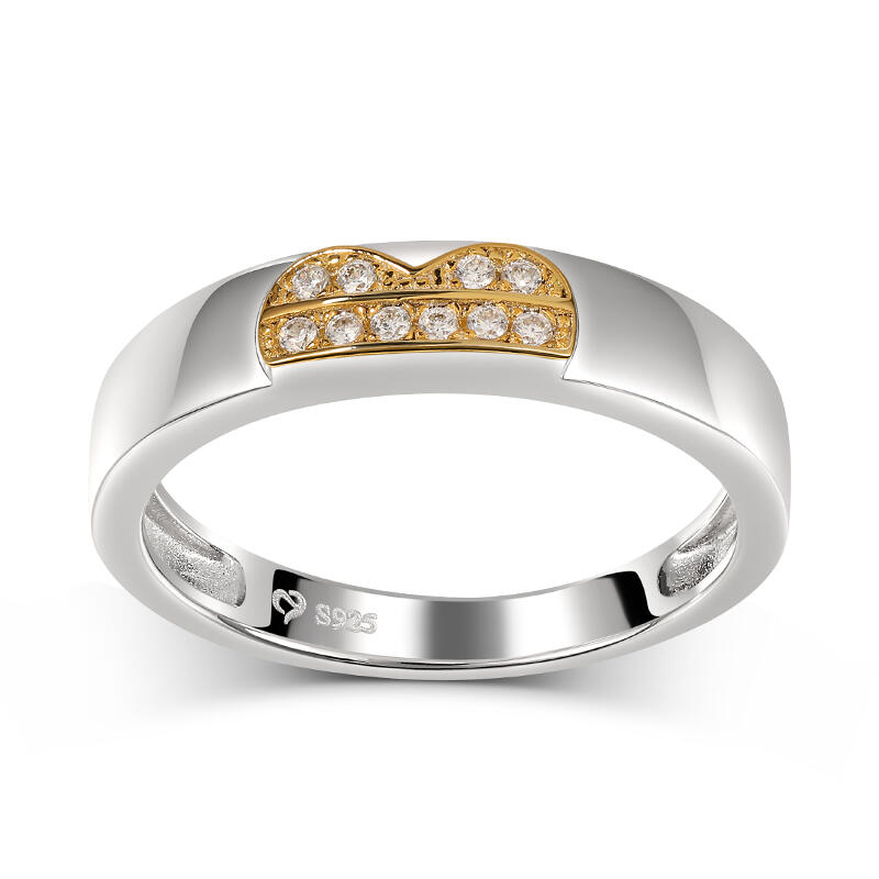 Dwa Kolory Serce Design Okrągłe Cięcie Srebrna Kobieta Opaska