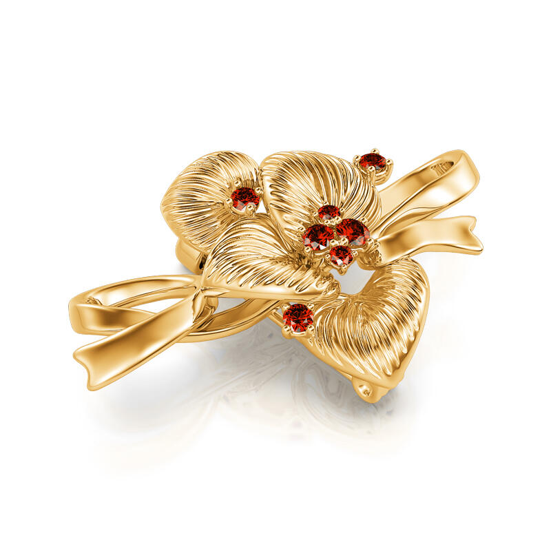 Jeulia Christmas Red Fruit Design Sterling Silver Brooch