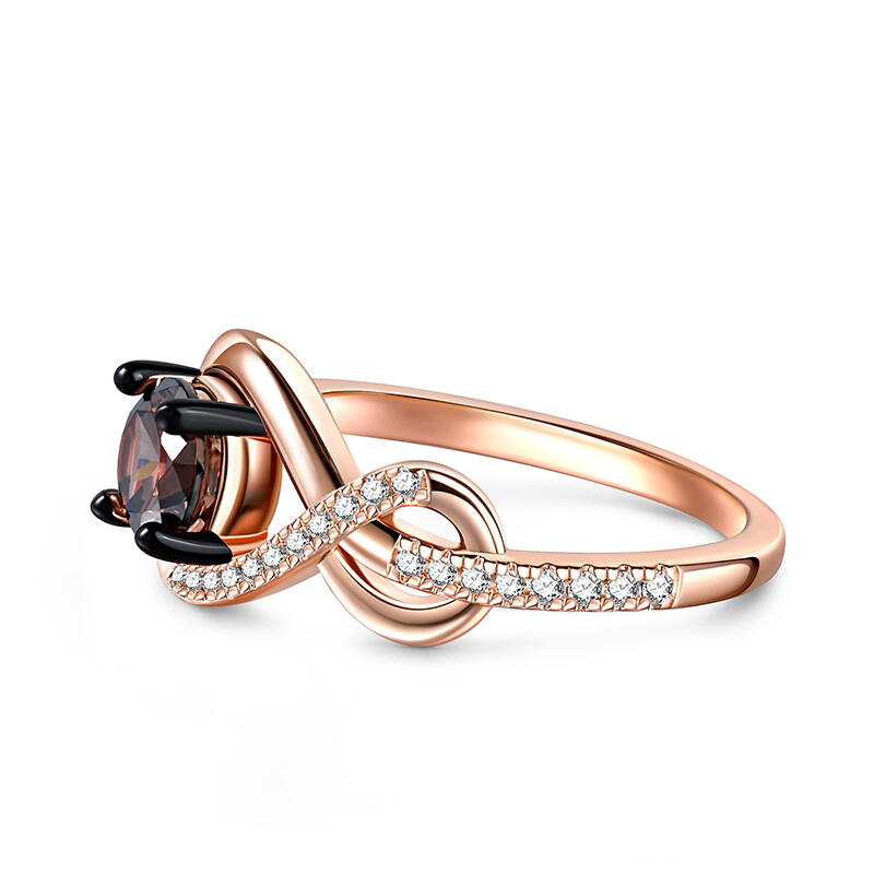 Jeulia Bague Design de l'infini Coupe Ronde Argent Sterling