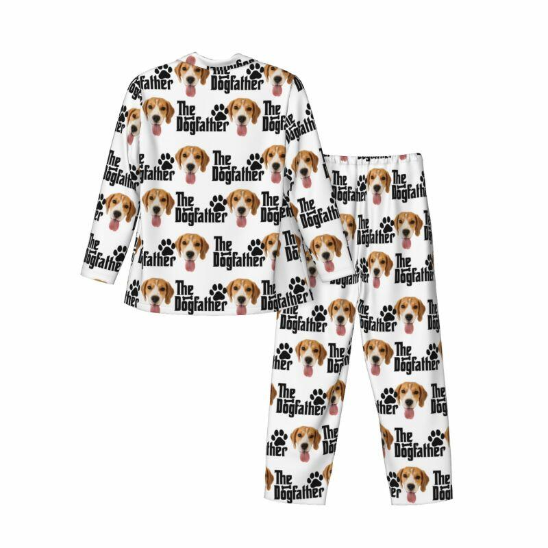 Pigiama personalizzato Foto personalizzata del cucciolo Il padre del cane con impronte di zampe Design Regalo per papà amante degli animali