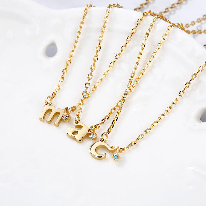 Jeulia Custom Initial Pendant Necklace with Birthstone in Sterling Silver