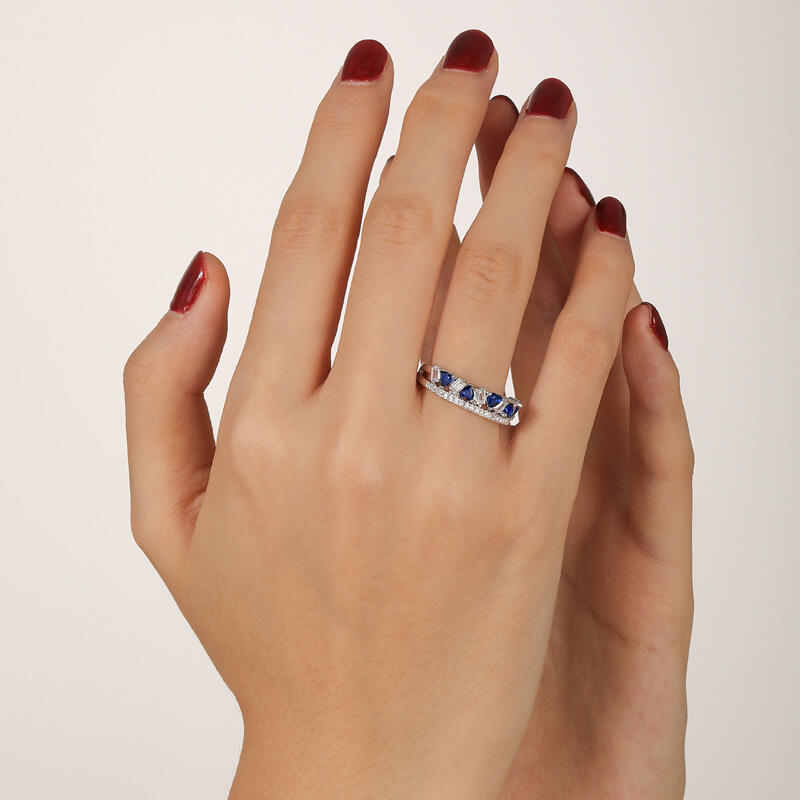 Jeulia Olivetta Double Row Eternity Ring for Women