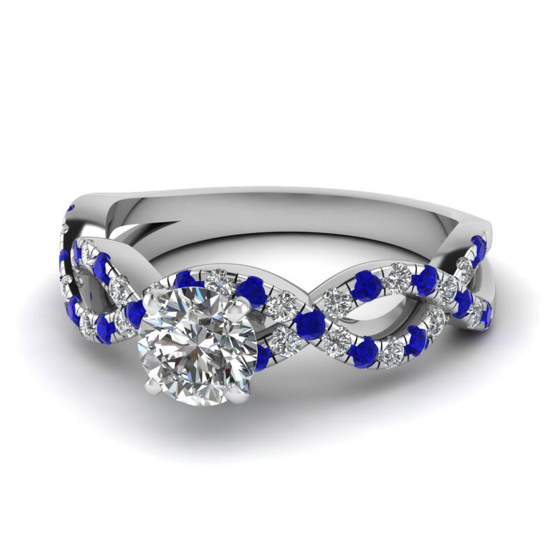 Jeulia Twist Round Cut Sterling Silver Ring