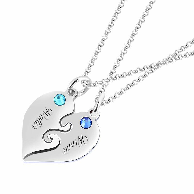 "Tu es Mon Eternel" Collier Forme Coeur Pour Couple